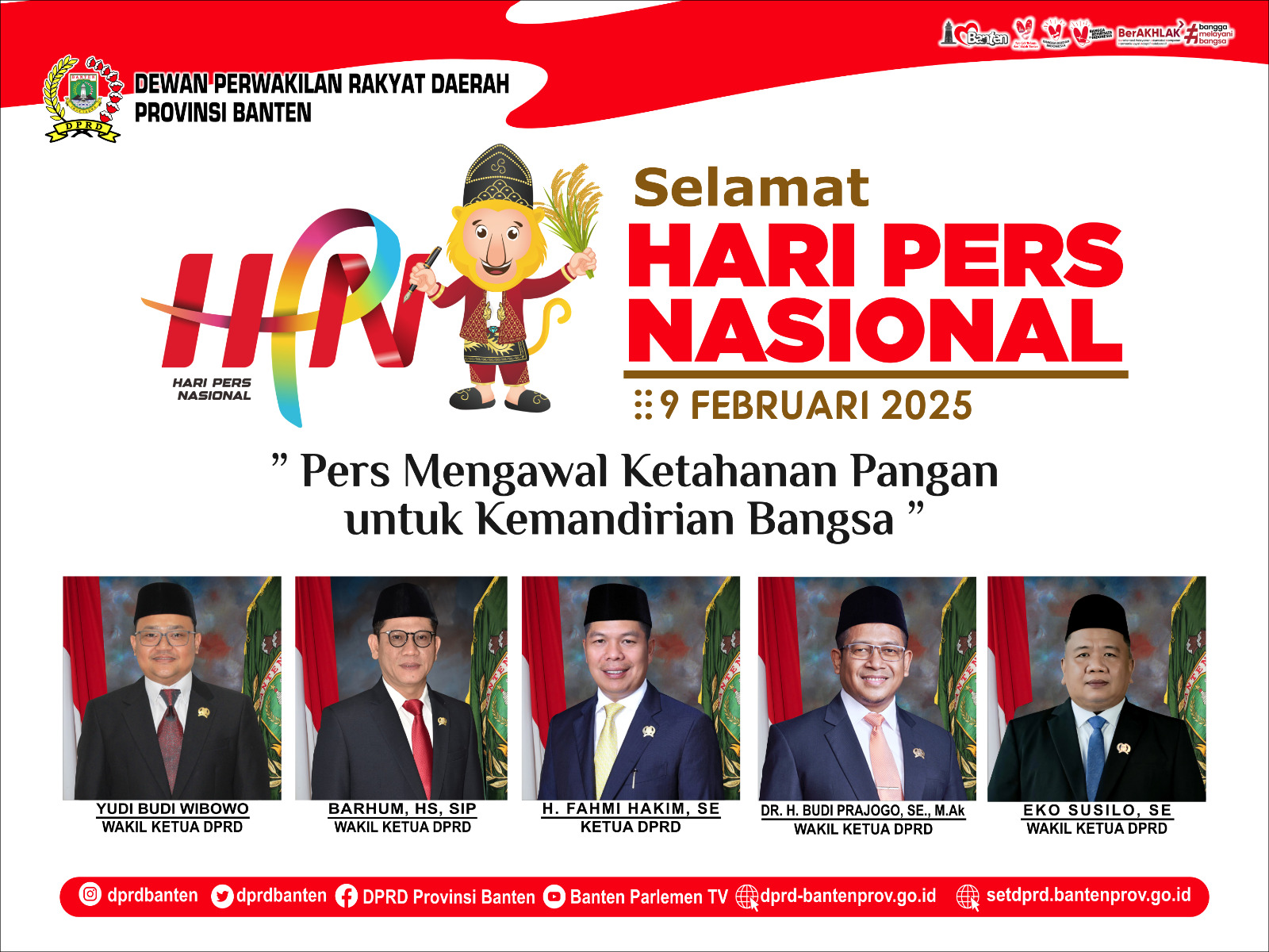 DPRD Provinsi Banten Mengucapkan Selamat Hari Pers Nasional 2025