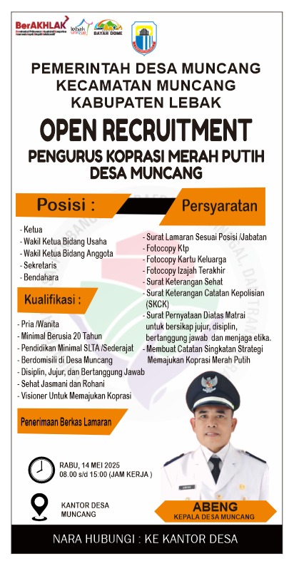Desa Muncang Buka Rekrutmen Calon Pengurus Koperasi Merah Putih, Warga Antusias Menyambut Desa Muncang Buka Rekrutmen Calon Pengurus Koperasi Merah Putih, Warga Antusias Menyambut