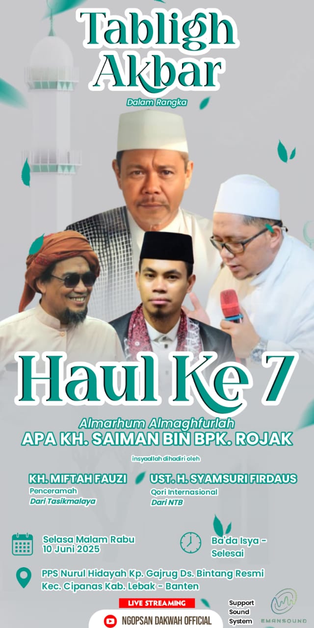 Haul ke 7, Mengenang Alm KH Saiman Bin Rojak di Pompes Nurul Hidayah Haul ke 7, Mengenang Alm KH Saiman Bin Rojak di Pompes Nurul Hidayah