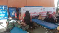 Danramil 0602-18/Kragilan Bersama Babinsa Ikuti Bakti Sosial Donor Darah