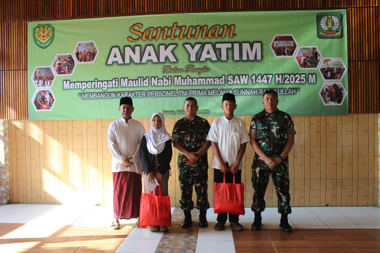 *Korem 064/MY Gelar Santunan Anak Yatim Piatu, Teguhkan Kepedulian dan Teladani Akhlak Nabi Muhammad SAW*