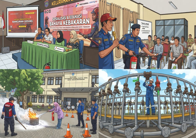 Pertamina EP Turun Tangan Latih 207 Warga Tarakan Hadapi Kebakaran