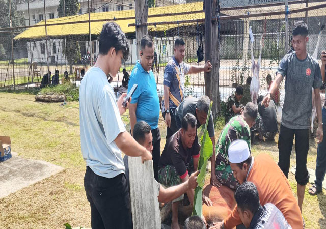 TNI AU Satrad 401 Tanjung Kait Berbagi Berkah Idul Adha, Salurkan Daging Kurban untuk Masyarakat