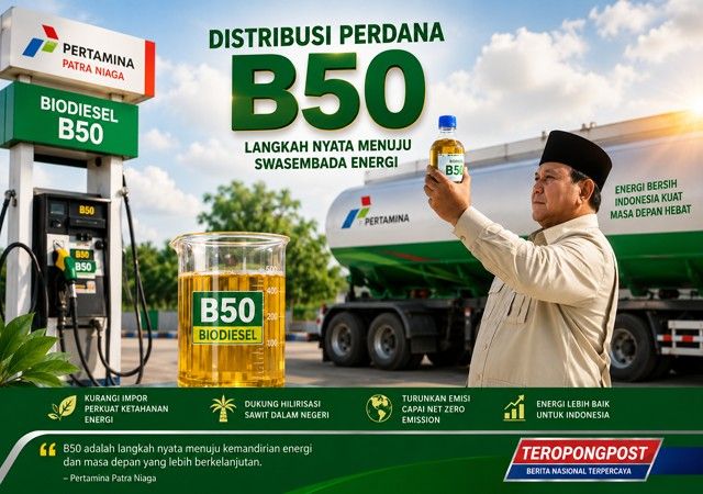 Distribusi Perdana B50 Resmi Dimulai, Implementasi Swasembada Energi Prabowo Masuki Fase Strategis Distribusi Perdana B50 Resmi Dimulai, Implementasi Swasembada Energi Prabowo Masuki Fase Strategis