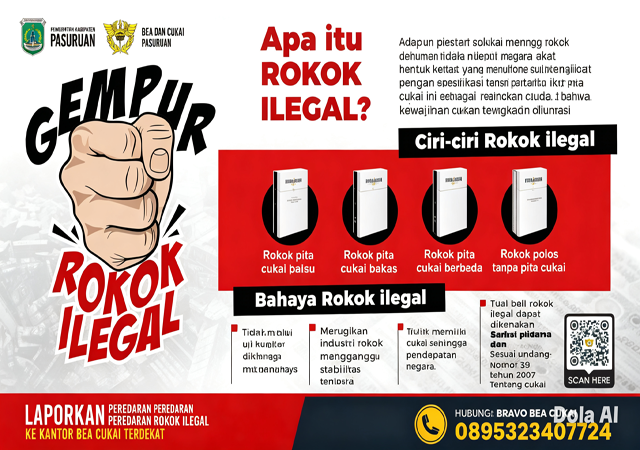 Bea Cukai Pasuruan Perkuat Edukasi Rokok Ilegal, Ajak Masyarakat Lindungi Penerimaan Negara dan Kesehatan Publik Bea Cukai Pasuruan Perkuat Edukasi Rokok Ilegal, Ajak Masyarakat Lindungi Penerimaan Negara dan Kesehatan Publik