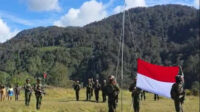 HUT ke-81 Kemerdekaan RI di Ugimba, Koops TNI Habema Hadirkan Merah Putih di Pegunungan Papua Tengah