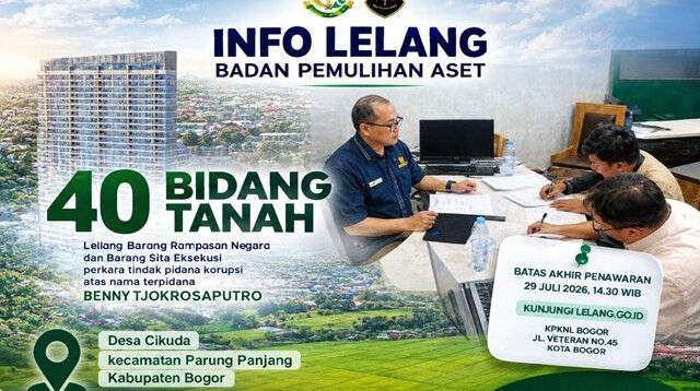 Lelang Aset Korupsi Benny Tjokrosaputro Capai Rp129,15 Miliar, Badan Pemulihan Aset Perkuat Pemulihan Kerugian Negara