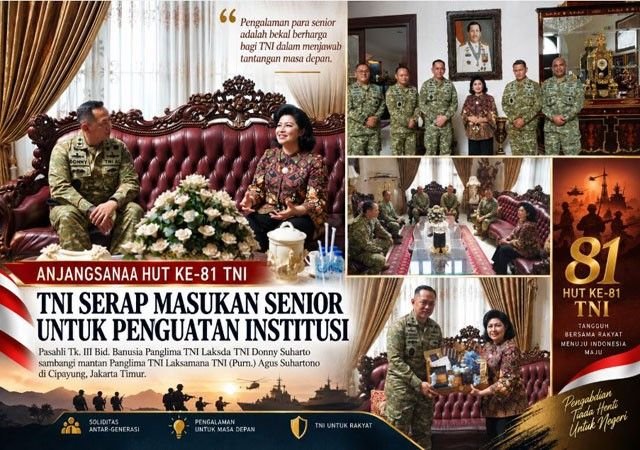 HUT ke-81 TNI, Anjangsana ke Mantan Panglima TNI Jadi Ruang Regenerasi dan Pertukaran Pengalaman HUT ke-81 TNI, Anjangsana ke Mantan Panglima TNI Jadi Ruang Regenerasi dan Pertukaran Pengalaman