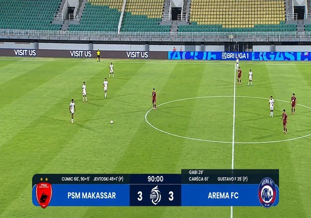 PSM Makassar vs Arema FC Berakhir 3-3, Luka Cumic Selamatkan Juku Eja di Menit Akhir PSM Makassar vs Arema FC Berakhir 3-3, Luka Cumic Selamatkan Juku Eja di Menit Akhir
