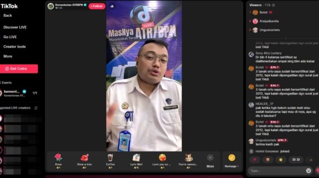 MasNya ATR/BPN, Harison Ajak Warga Banten Manfaatkan Kanal Interaktif Lewat TikTok Live
