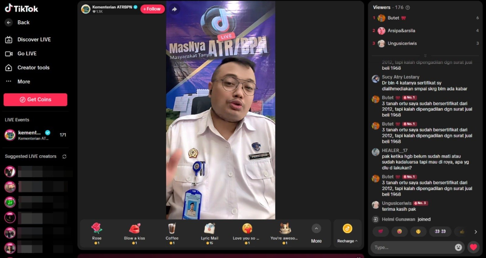 MasNya ATR/BPN, Harison Ajak Warga Banten Manfaatkan Kanal Interaktif Lewat TikTok Live MasNya ATR/BPN, Harison Ajak Warga Banten Manfaatkan Kanal Interaktif Lewat TikTok Live