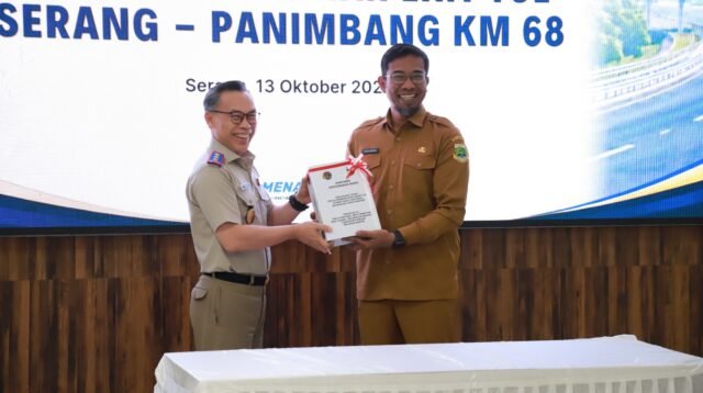Penyerahan Hasil Pengadaan Tanah Exit Tol Serang–Panimbang KM 68 Resmi Diserahkan kepada Pemprov Banten