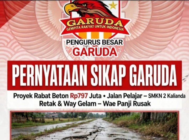 ORMAS GARUDA MENGECAM KERAS PROYEK RABAT BETON TA 2026 RETAK RETAK/PATAH DIBEBERAPA LOKASI DI LAMPUNG SELATAN ORMAS GARUDA MENGECAM KERAS PROYEK RABAT BETON TA 2026 RETAK RETAK/PATAH DIBEBERAPA LOKASI DI LAMPUNG SELATAN